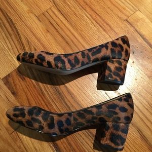 Talbots calf-hair animal print pump